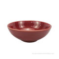 Makan malam stoneware kaca reaktif yang diatur dalam claret-red